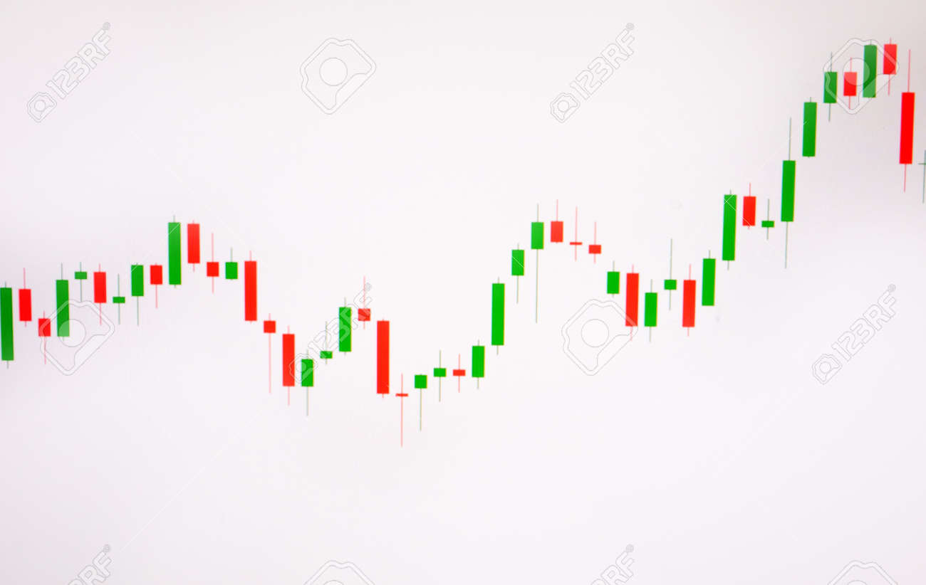 Stock Market Green And Red Graph With White Background Forex - 